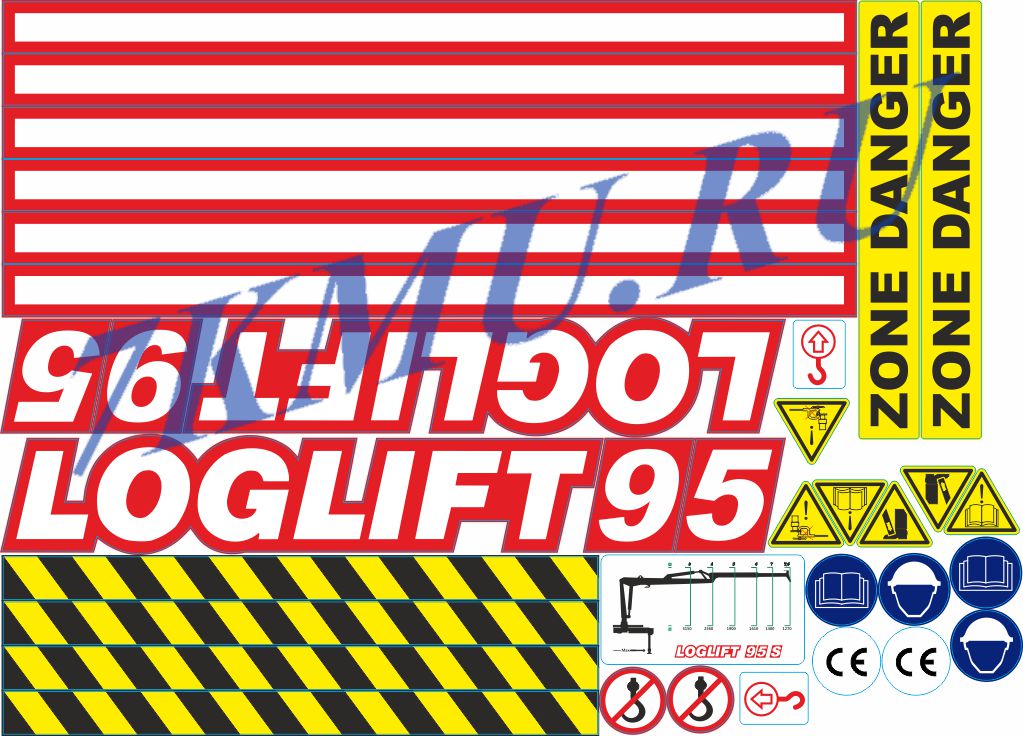 Наклейки лесной манипулятор Loglift 95